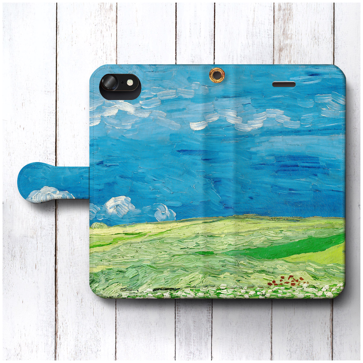 スマホケース 手帳型 ファン ゴッホ 雷雲の下の麦畑 全機種対応 スマホカバー 人気 絵画 レザー 個性的 携帯ケース