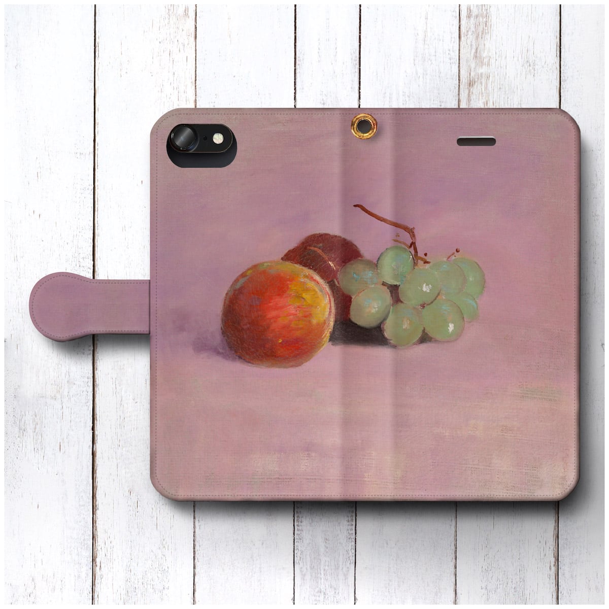 iPhoneX ケース iPhoneXS アンドロイド スマホケース 手帳型 絵画 全機種対応 ケース 人気 あいふぉん オディロン ルドン 果物のある静